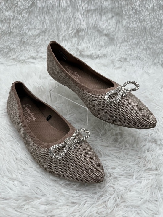 Skechers Shoes - Skechers Flats Size 9 Mocha Air-Cooled Memory Foam Rhinestone Bow Pointed Toe